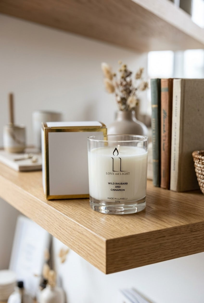 Wild Rhubarb & Cinnamon - Wickless Candle - 220g